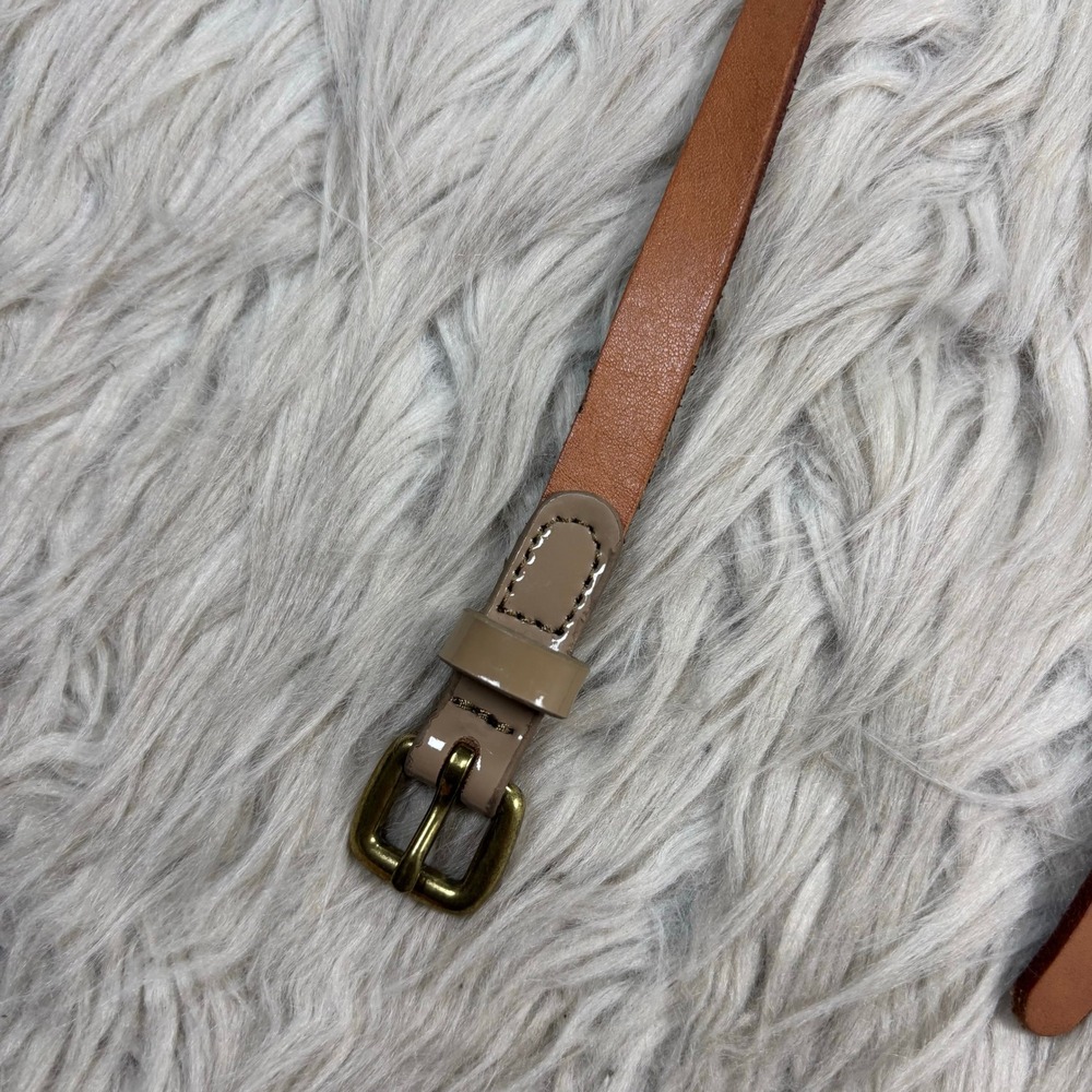 J.Crew Women's M Brown Leather Skinny Waist Belt Preppy Classic - Picture 3 of 4